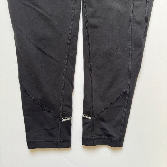 Ivivva Rhythmic Tights Pique Black Reflective Leggings Pants Full Length 10 - Picture 7 of 16